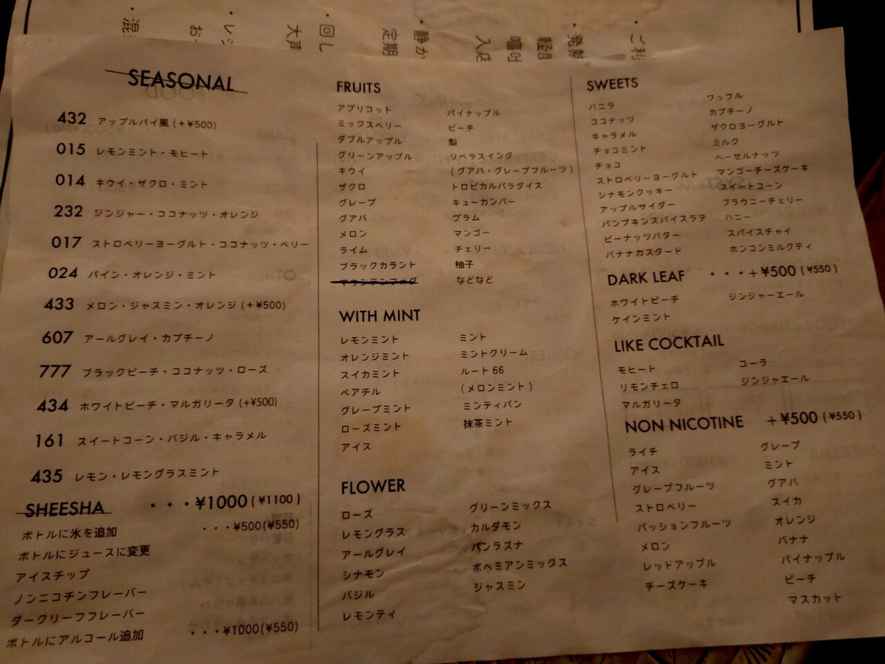 シーシャの香り