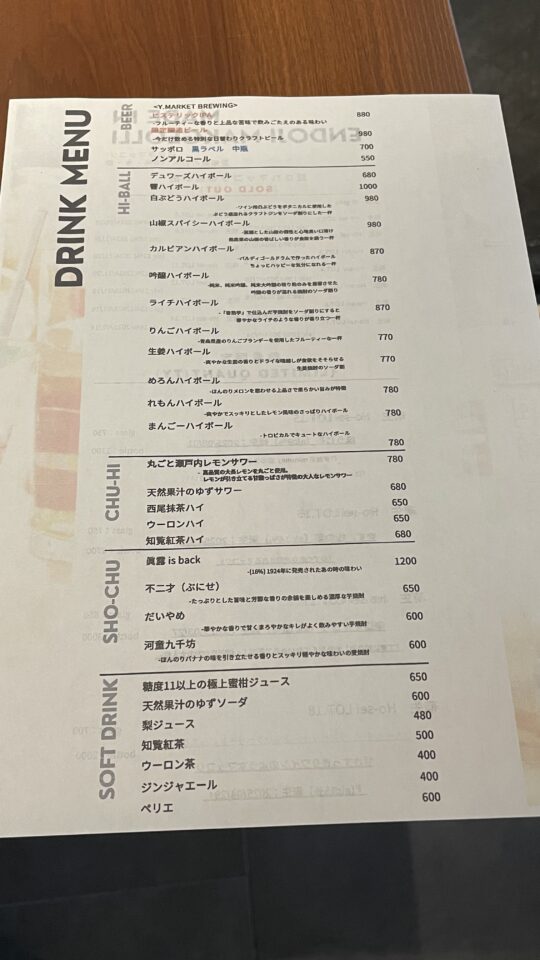 円頓寺マッコリ醸造所メニュー